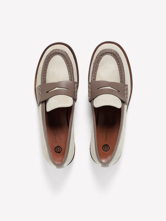 MOCASSINO IN CROSTA COLOR STONE IDREA - Grigio | Roberto Festa