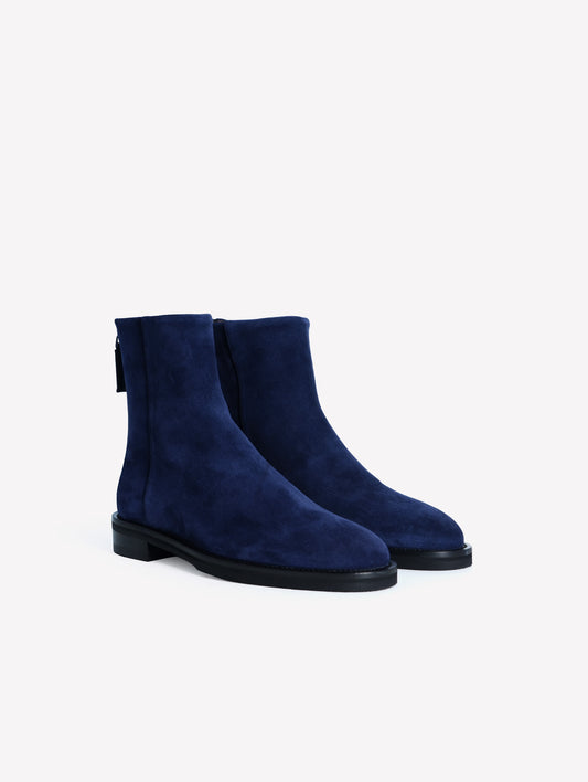 STIVALETTO IN CAMOSCIO NAVY CON TACCO BASSO ISA - Blu navy | Roberto Festa