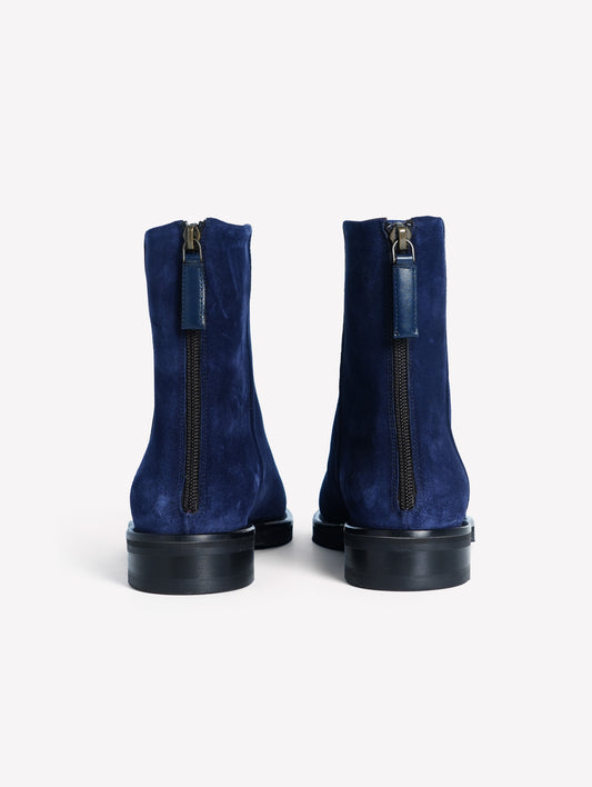 STIVALETTO IN CAMOSCIO NAVY CON TACCO BASSO ISA - Blu navy | Roberto Festa