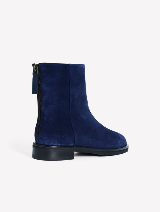 STIVALETTO IN CAMOSCIO NAVY CON TACCO BASSO ISA - Blu navy | Roberto Festa