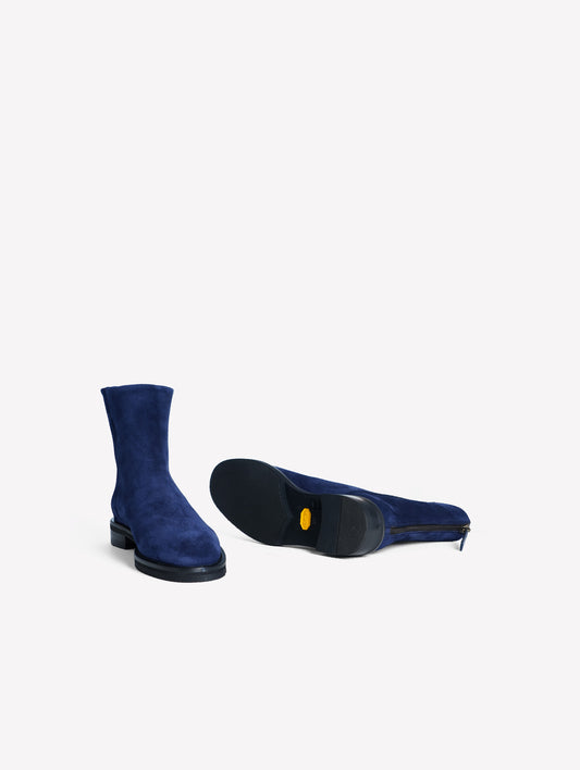 STIVALETTO IN CAMOSCIO NAVY CON TACCO BASSO ISA - Blu navy | Roberto Festa