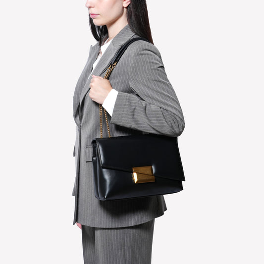 BORSA A CARTELLA IN VITELLO NERO ISOLDE - Nero | Roberto Festa