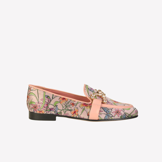mocassino in garden phard con accessorio strass in tinta joys - Beige | Roberto Festa
