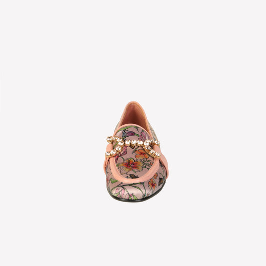 mocassino in garden phard con accessorio strass in tinta joys - Beige | Roberto Festa