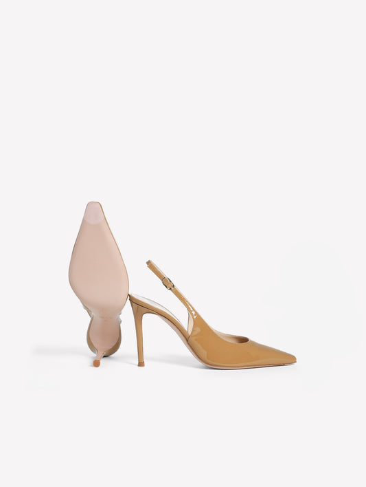SLINGBACK IN VERNICE NUDE CON TACCO ALTO KLEPT - Beige | Roberto Festa