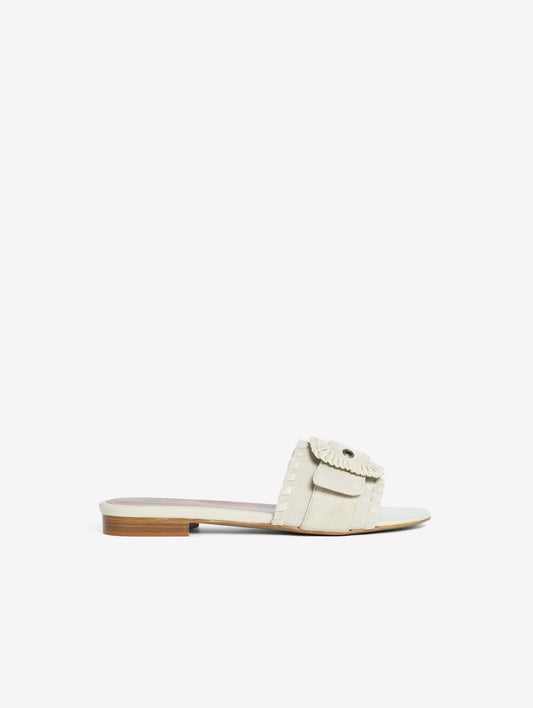 SLIPPER IN CROSTA TAUPE CON FIBBIA LOPEZ - Midwinter Muse | Roberto Festa