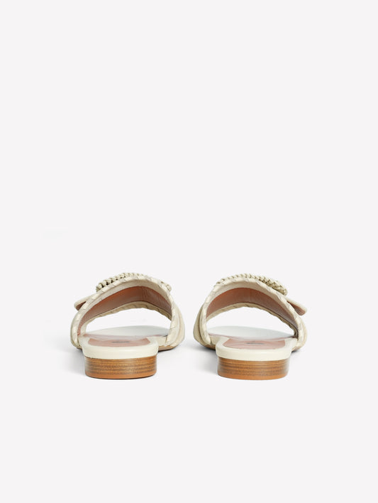 SLIPPER IN CROSTA TAUPE CON FIBBIA LOPEZ - Marrone | Roberto Festa
