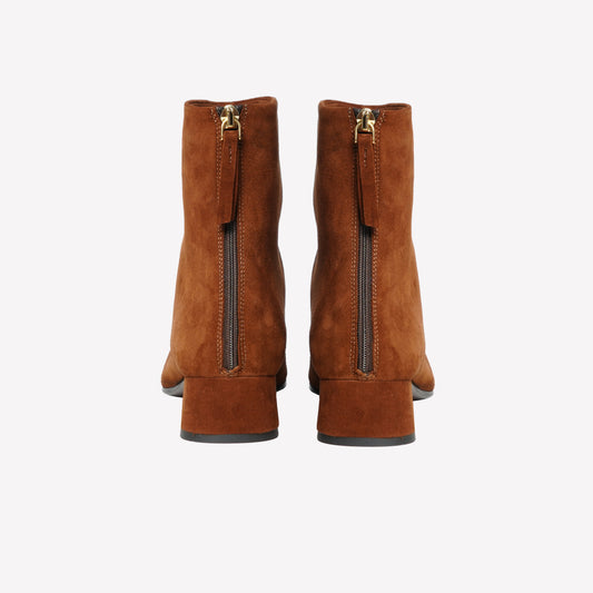 STIVALETTO IN CAMOSCIO MARRONE CON TACCO MEDIO E ZIP SUL RETRO MAVI - Marrone | Roberto Festa