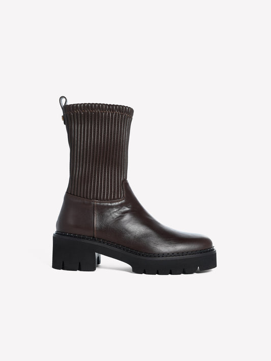 BIKER IN VITELLO MORO CON GAMBALE STRETCH TONO SU TONO NANCY - Nuovi Arrivi | Roberto Festa