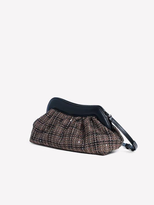 POUCH IN TWEED TAUPE NAYARA - Taupe | Roberto Festa
