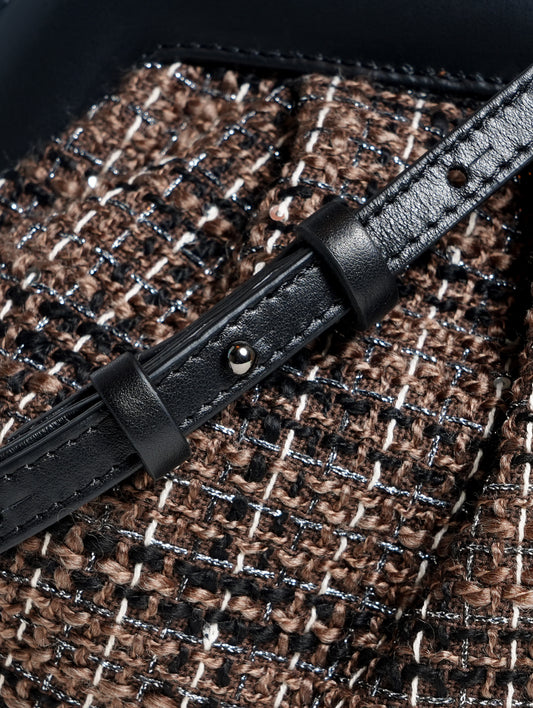 POUCH IN TWEED TAUPE NAYARA - Taupe | Roberto Festa