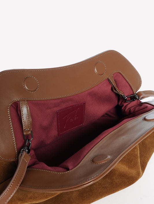 POUCH IN CAMOSCIO MARRONE OLIVA NAYARA - Marrone | Roberto Festa