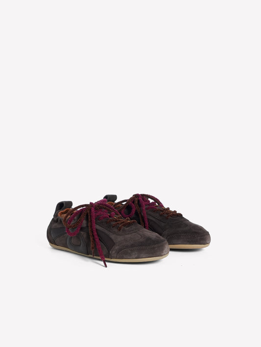 SNEAKER IN CAMOSCIO MORO OMEGA - Marrone | Roberto Festa