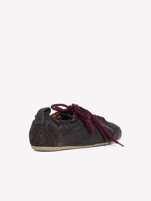 SNEAKER IN CAMOSCIO MORO OMEGA - Marrone | Roberto Festa