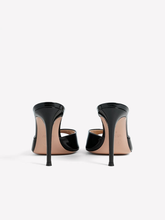 MULE IN VERNICE NERA CON TACCO ALTO RAMAS - Nero | Roberto Festa