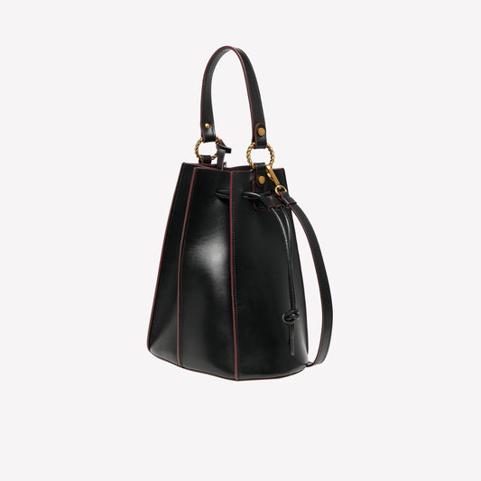 BORSA SECCHIELLO IN PELLE DI VITELLO NERO SAFIRA - Nero | Roberto Festa