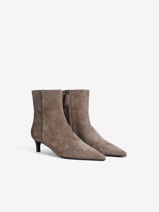 STIVALETTO IN CAMOSCIO TAUPE CON TACCO MEDIO SAMY - Taupe | Roberto Festa