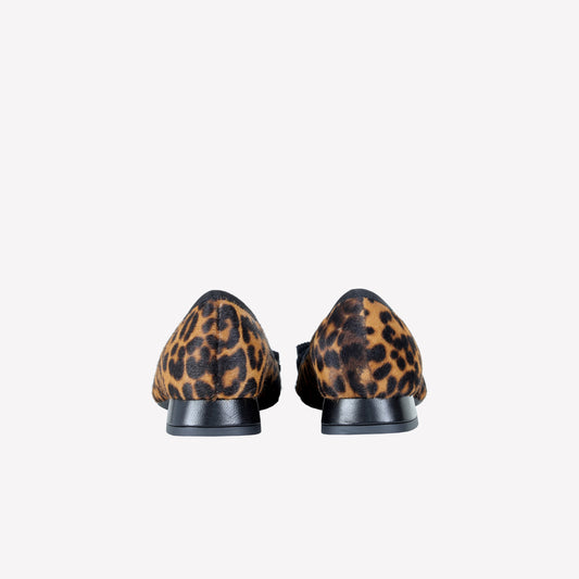 DECOLLETE’ IN PELLE DI VITELLO STAMPA LEOPARDATA CON FIOCCO GROS GRAIN NERO SISKO - Leopardato | Roberto Festa