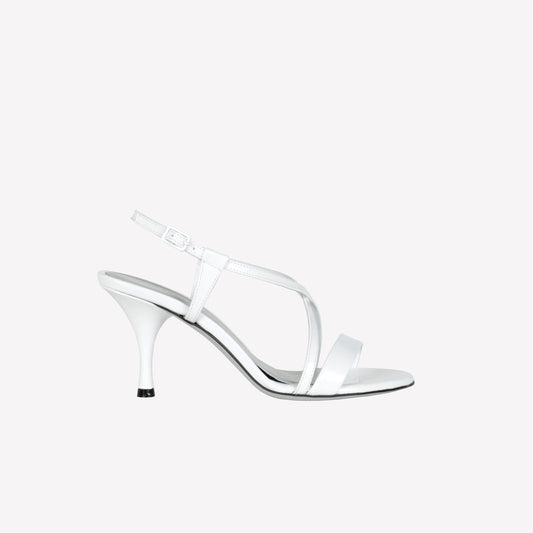 SANDALO IN VITELLO SPAZZOLATO BIANCO CON INCROCIO SUSAN - Scarpe da Cerimonia | Roberto Festa