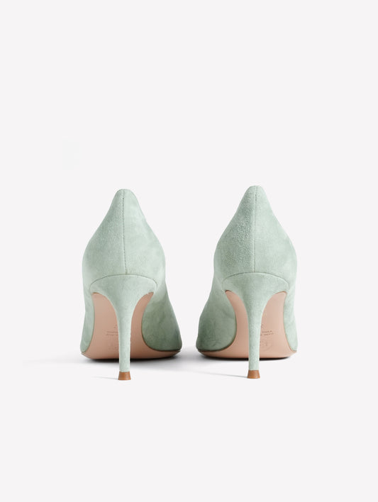 DECOLLETE' IN CAMOSCIO SALVIA CON TACCO MEDIO TIRSA - Verde | Roberto Festa