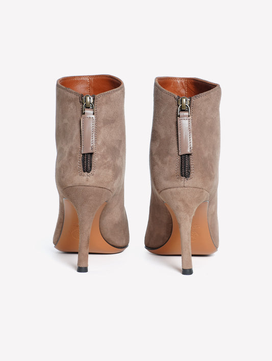 STIVALETTO IN CAMOSCIO MARRONE E ZIP SUL RETRO TOUCH - Marrone | Roberto Festa