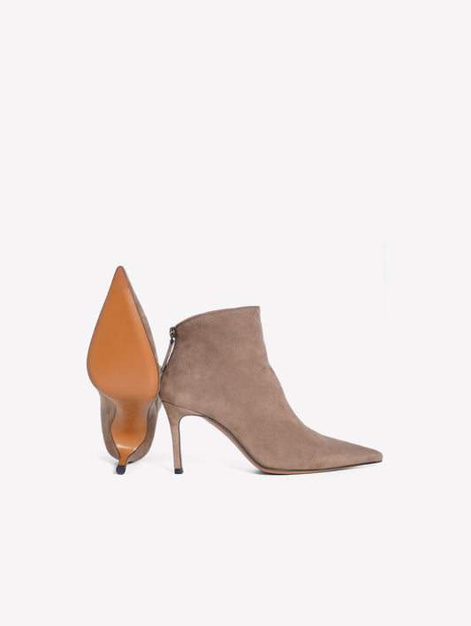 STIVALETTO IN CAMOSCIO MARRONE E ZIP SUL RETRO TOUCH - Marrone | Roberto Festa