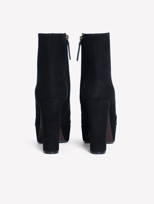 STIVALETTO IN CAMOSCIO NERO CON PLATEAU VARISSA - Nero | Roberto Festa