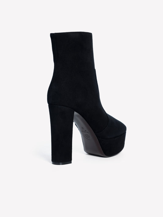 STIVALETTO IN CAMOSCIO NERO CON PLATEAU VARISSA - Nero | Roberto Festa