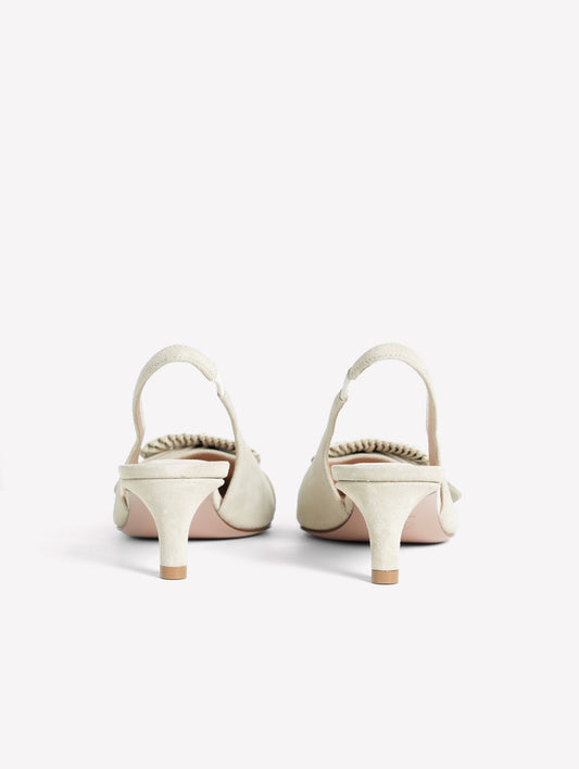 SLINGBACK IN CROSTA TAUPE CON FIBBIA IN PELLE VEGA - Marrone | Roberto Festa