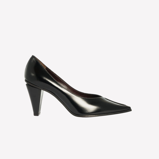 DECOLLETE' IN PELLE NERA CON SCOLLO A V VIRNA - Nero | Roberto Festa