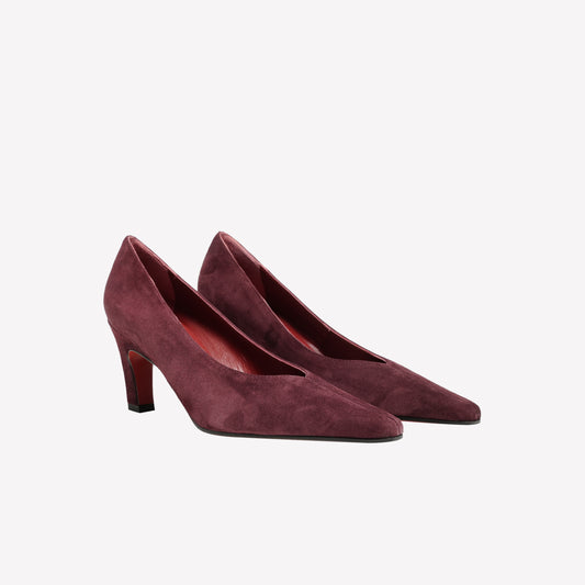 DECOLLETE' IN CAMOSCIO PRUGNA CON TACCO MEDIO WARA – Roberto Festa