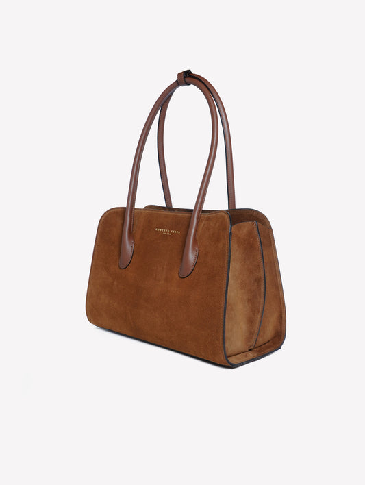 BORSA A SPALLA IN CAMOSCIO ROVERE ZETA - Marrone | Roberto Festa