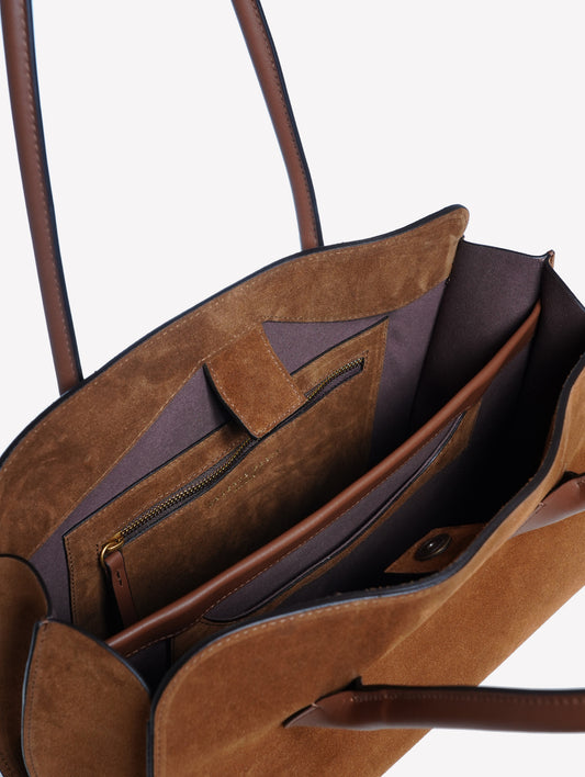 BORSA A SPALLA IN CAMOSCIO ROVERE ZETA - Marrone | Roberto Festa
