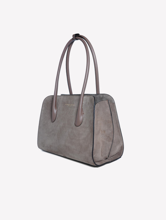 BORSA A SPALLA IN CAMOSCIO TAUPE ZETA - Taupe | Roberto Festa