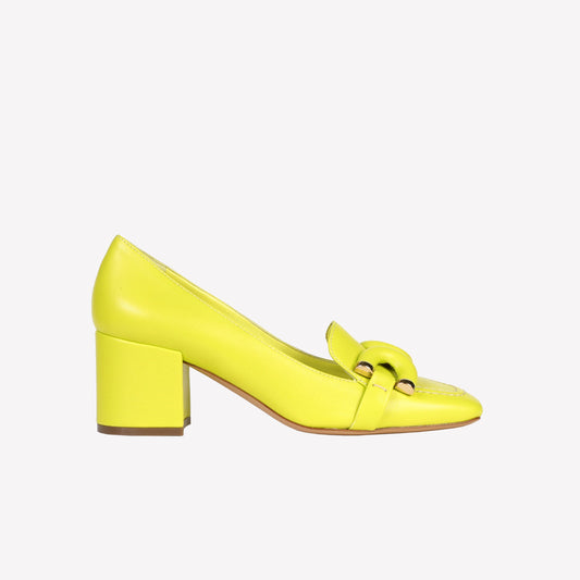 MOCASSINO CON ACCESSORIO IN NAPPA LIME HARABY - Giallo | Roberto Festa