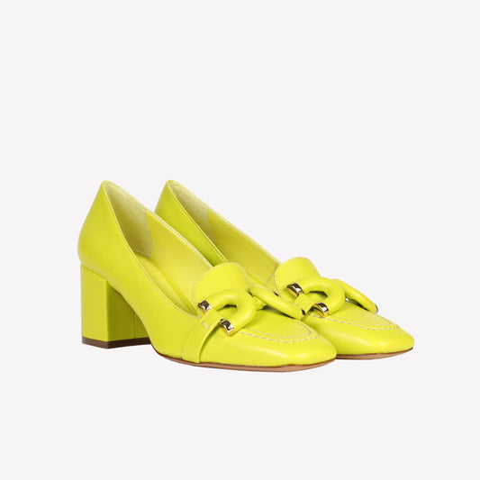 MOCASSINO CON ACCESSORIO IN NAPPA LIME HARABY - Giallo | Roberto Festa