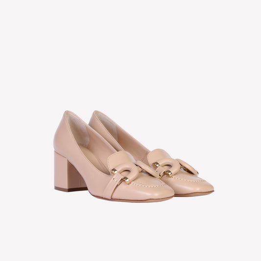 MOCASSINO CON ACCESSORIO IN NAPPA VANILLA HARABY - Beige | Roberto Festa