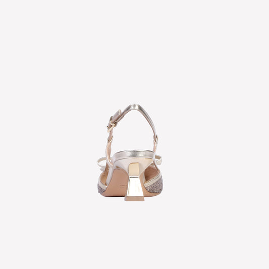 SLINGBACK IN LUXOR E PAILLETTES TITANIO IAMY - Oro | Roberto Festa