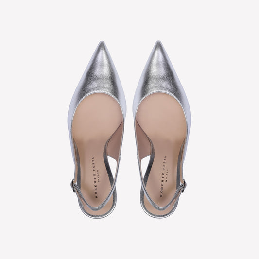 SLINGBACK IN LUXOR SILVER LAVINIA - Argento | Roberto Festa